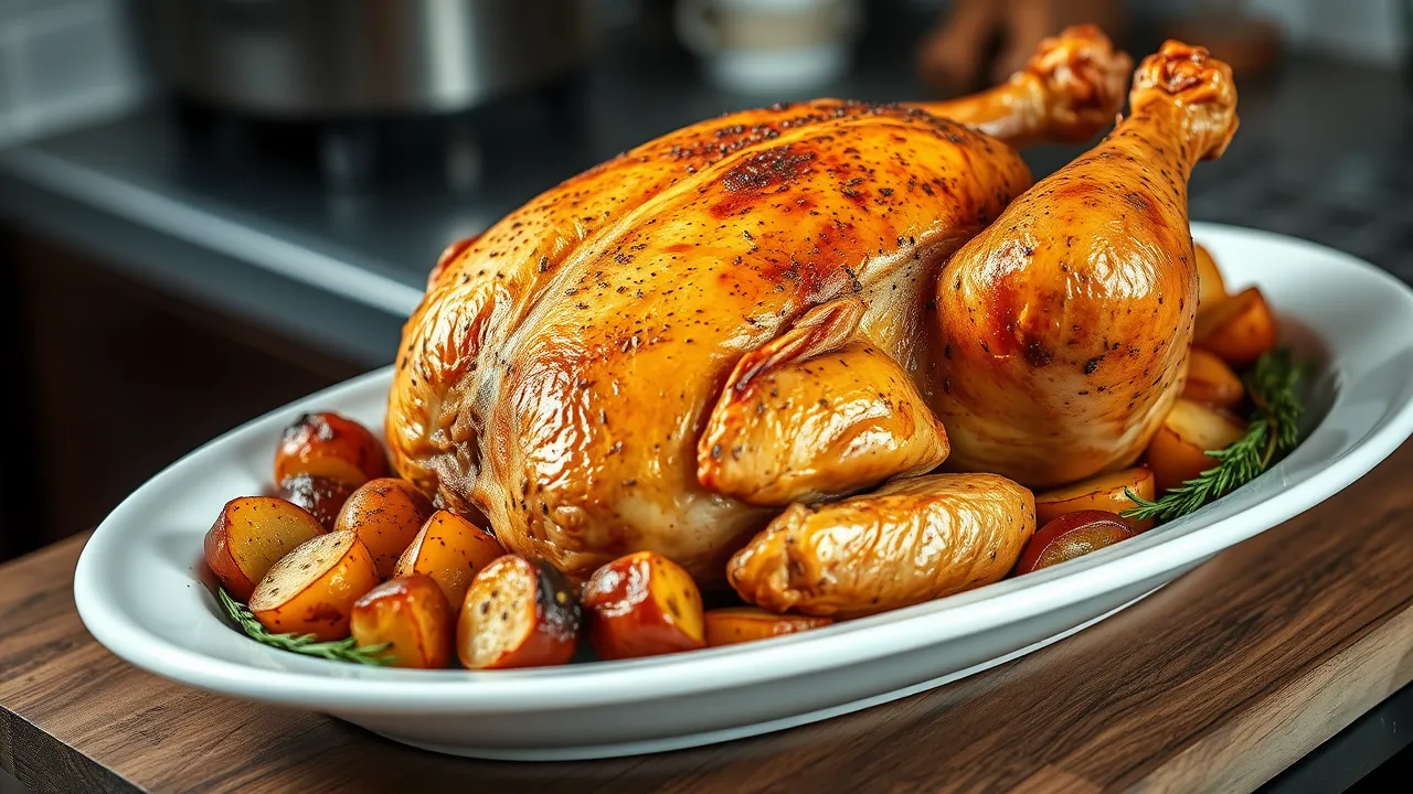 Kokonainen kana airfryerissa – Rapea ja mehevä ohje