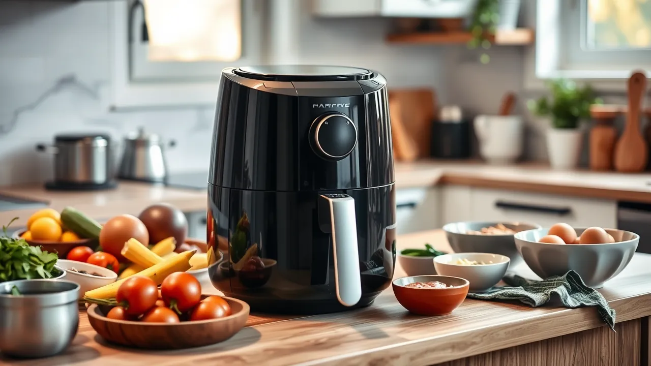 Tefal Easy Fry airfryer -malleja pöydällä testikeittiössä