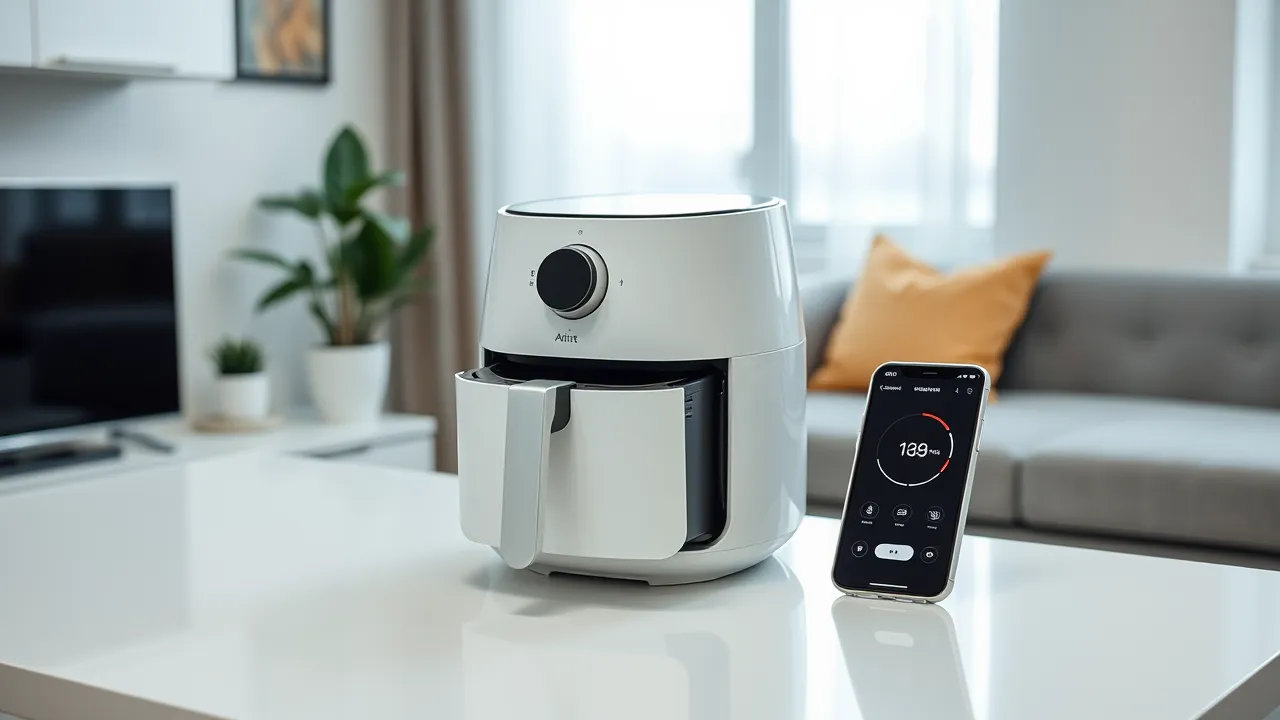 Xiaomi airfryer -malleja pöydällä testikeittiössä